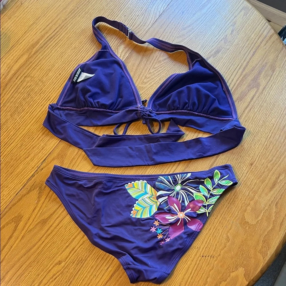 Joe Boxer Purple Bikini with Floral Accents - Picture 2 of 4